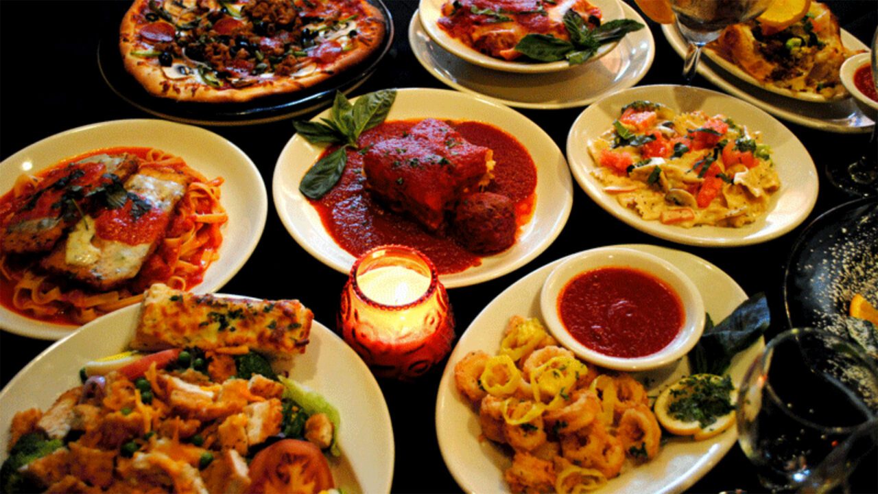 table of italian food from Cascone's in Kansas City