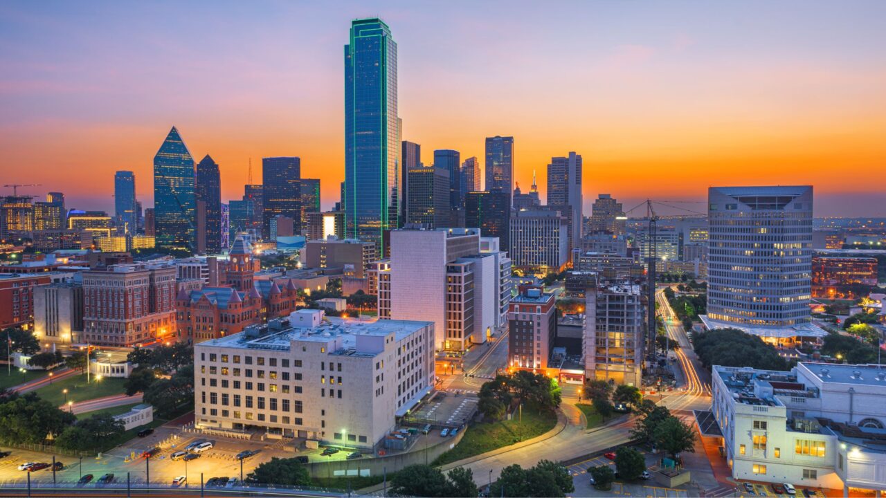 the Dallas skyline